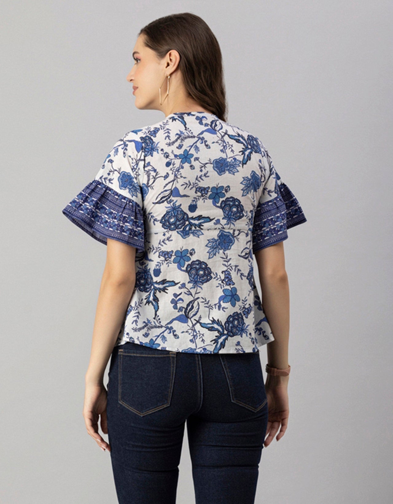 Printed Boho Cotton Blouse