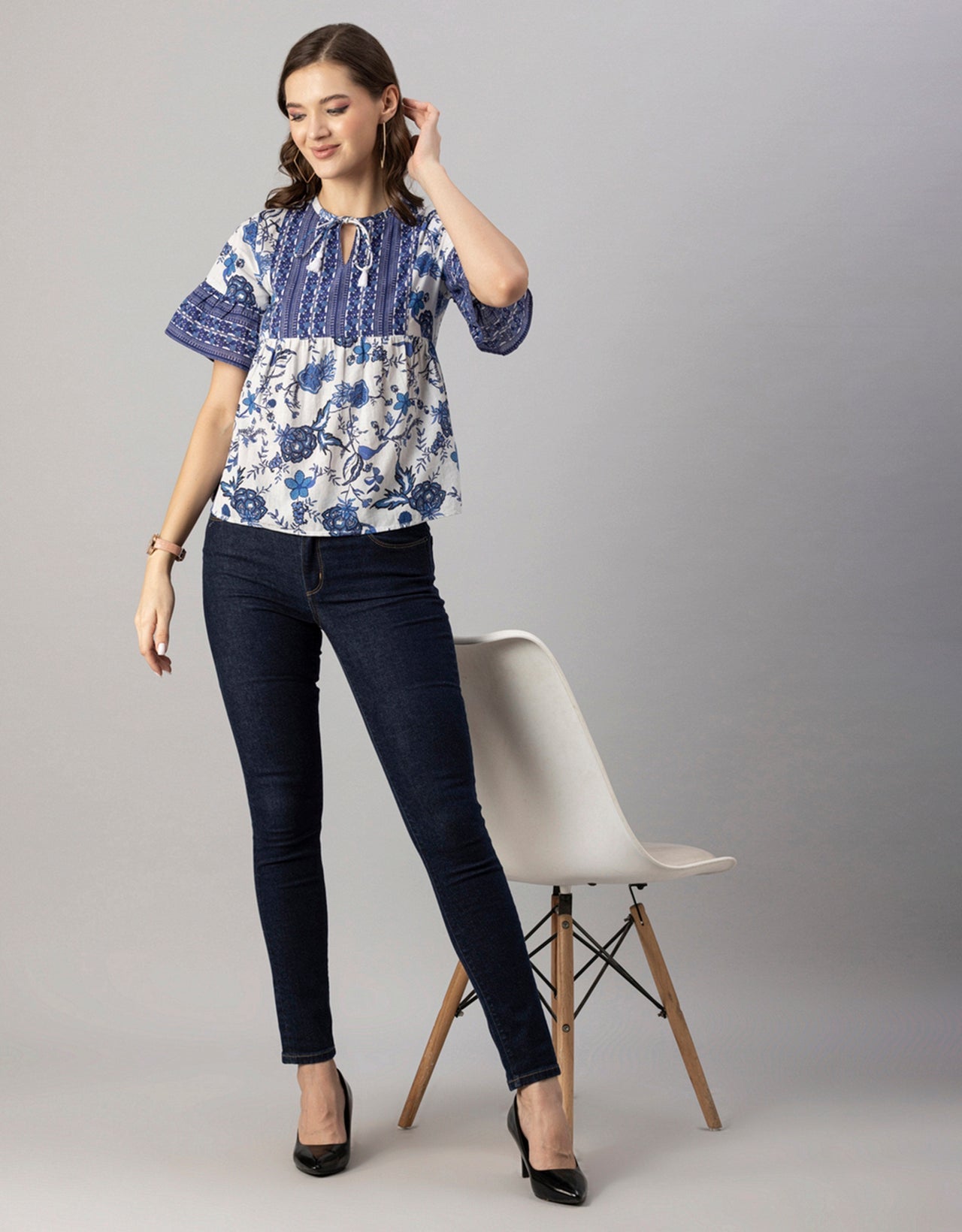 Printed Boho Cotton Blouse
