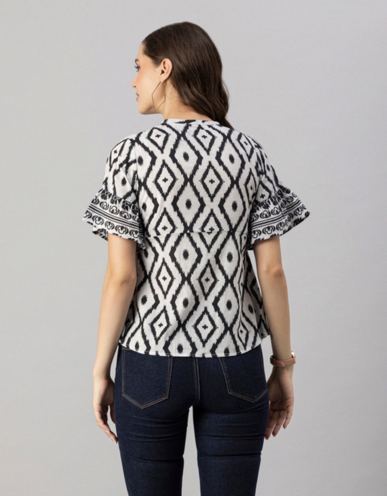 Printed Boho Cotton Blouse