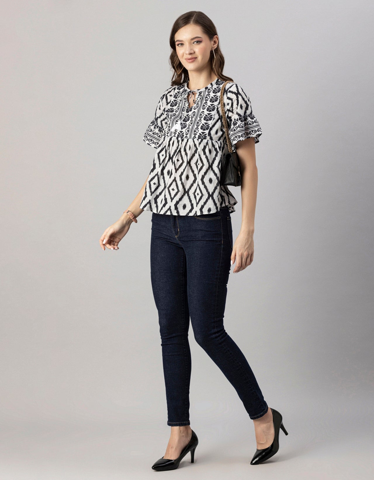 Printed Boho Cotton Blouse