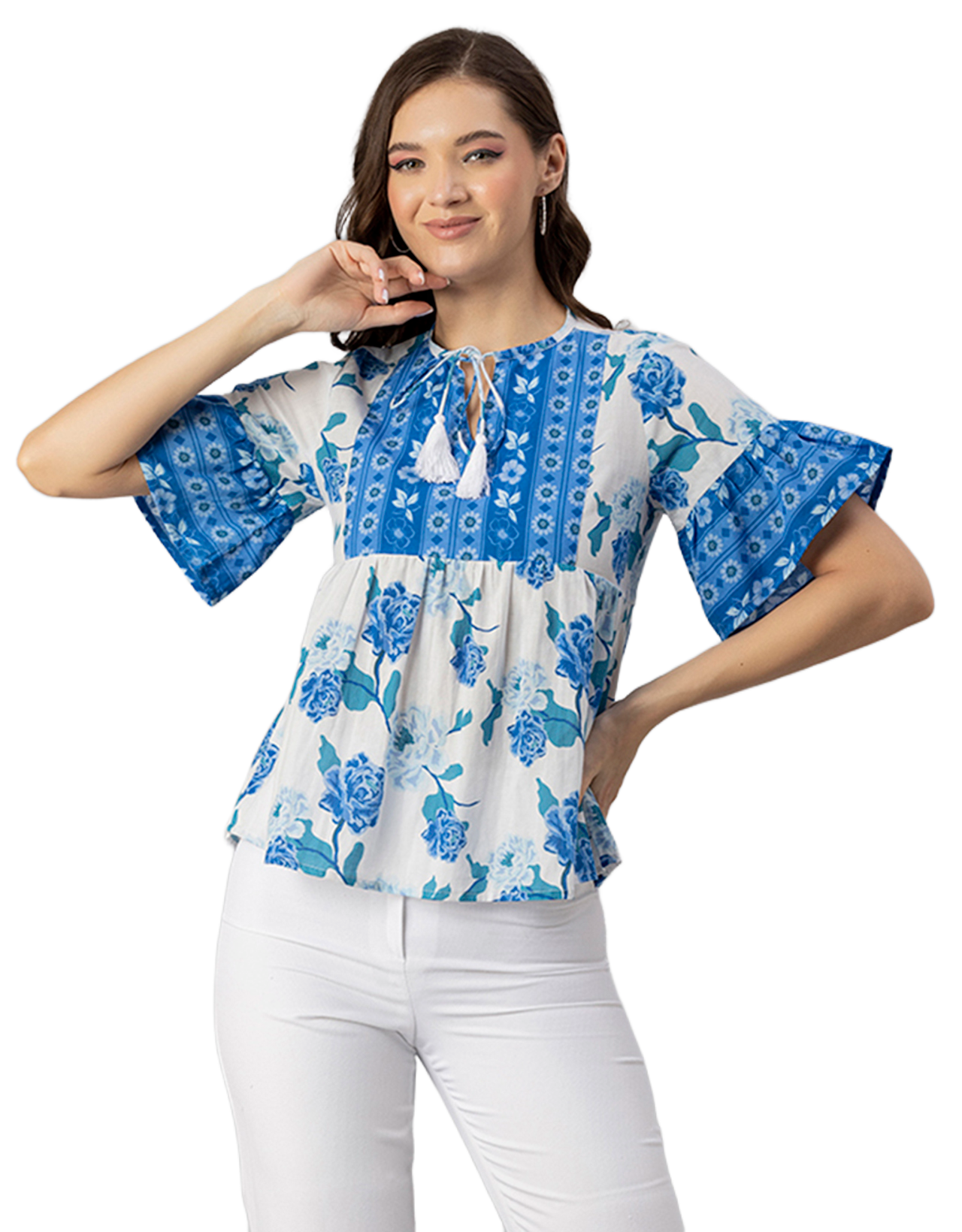 Printed Boho Cotton Blouse