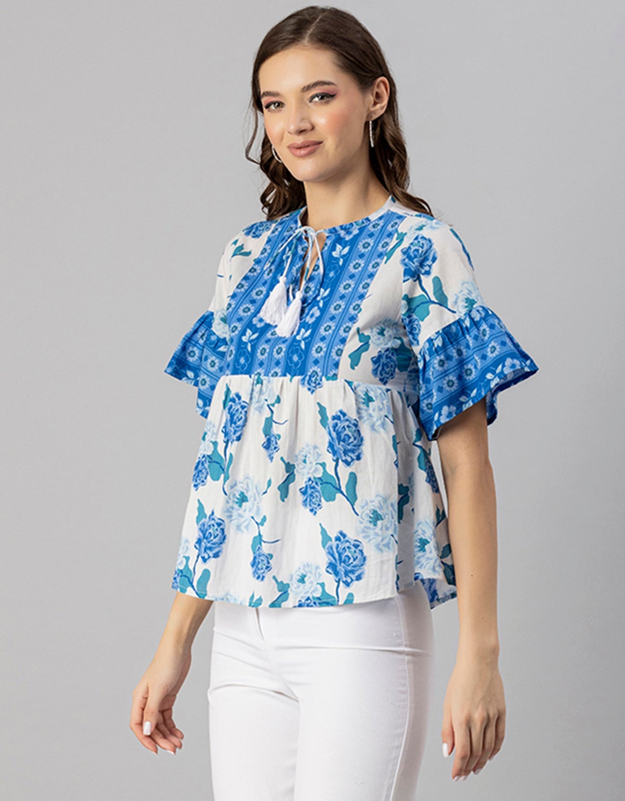 Printed Boho Cotton Blouse