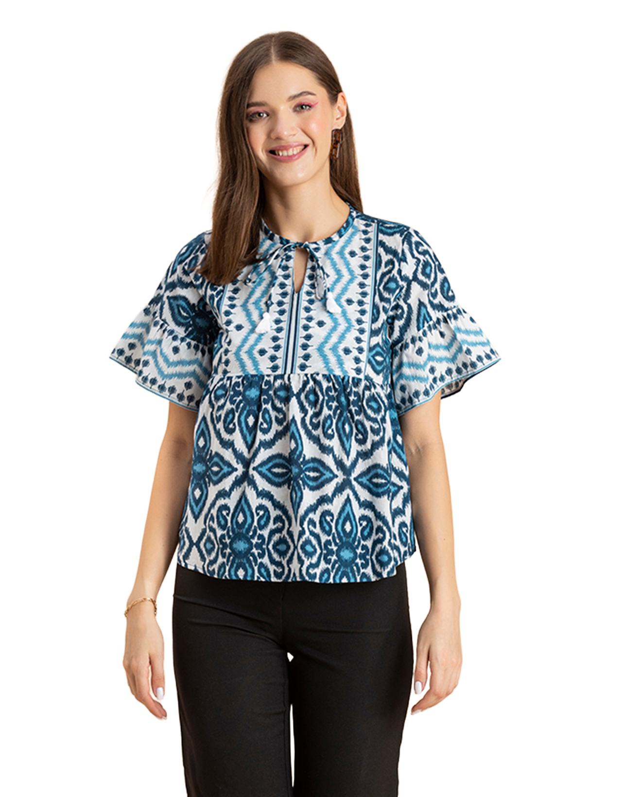 Printed Boho Cotton Blouse