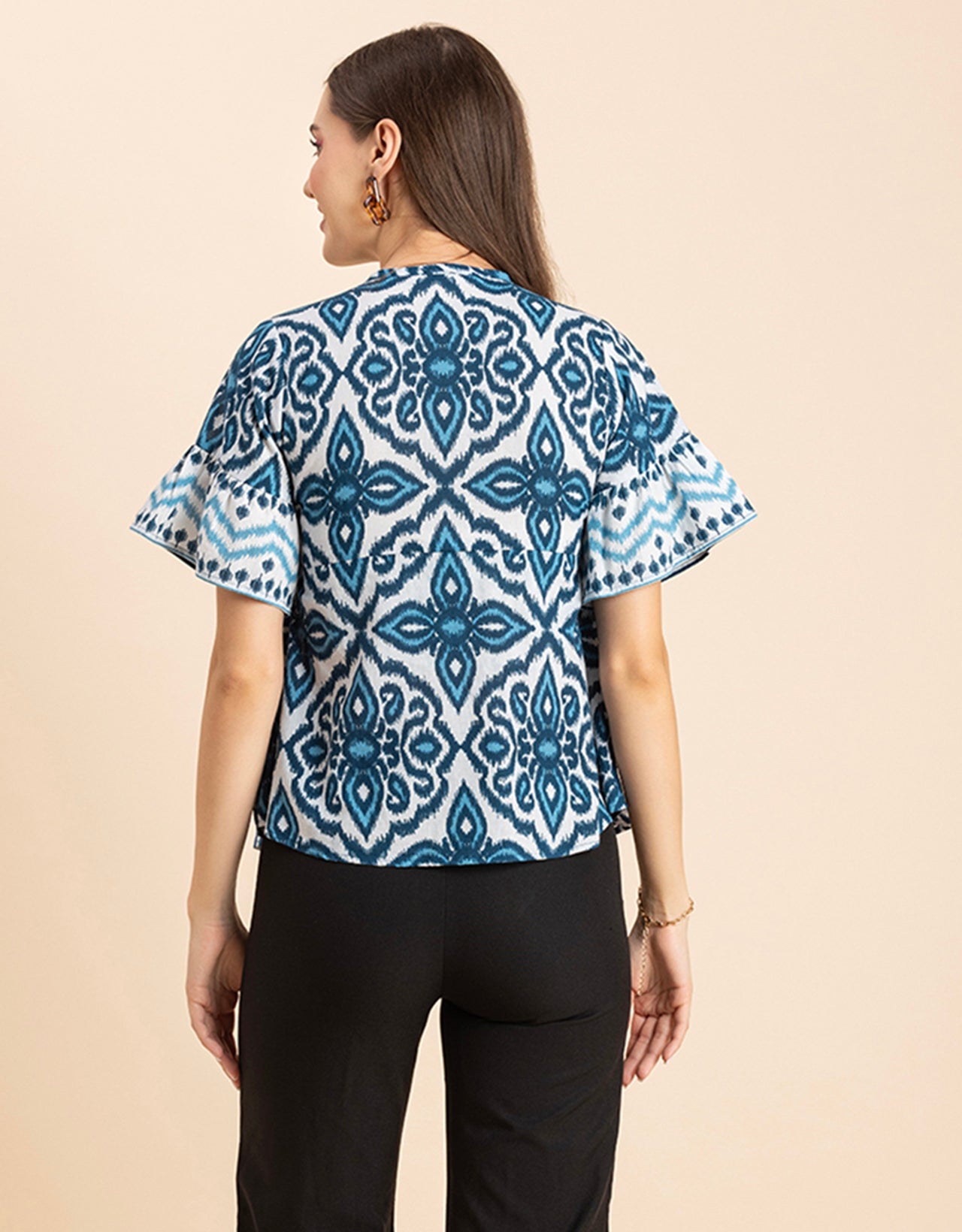 Printed Boho Cotton Blouse