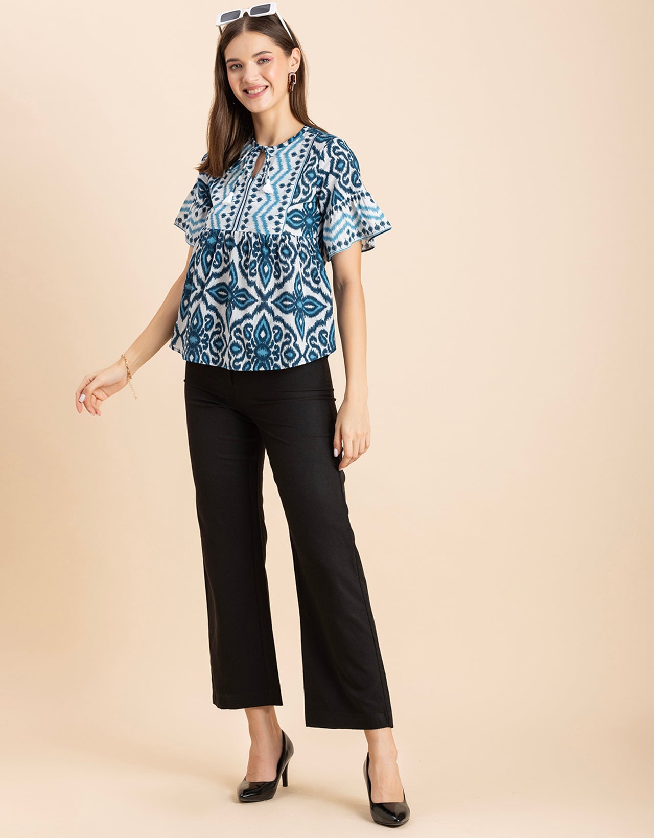 Printed Boho Cotton Blouse