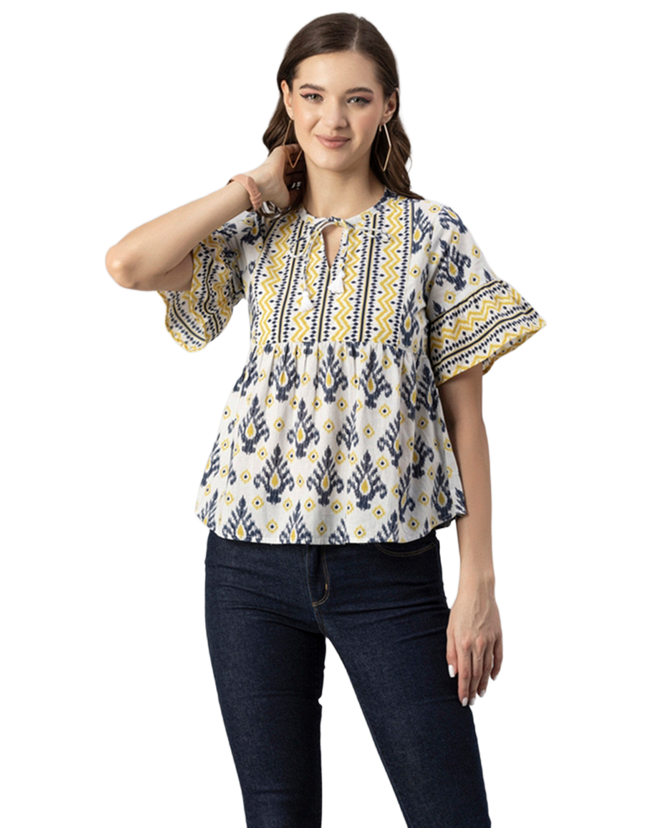 Printed Boho Cotton Blouse