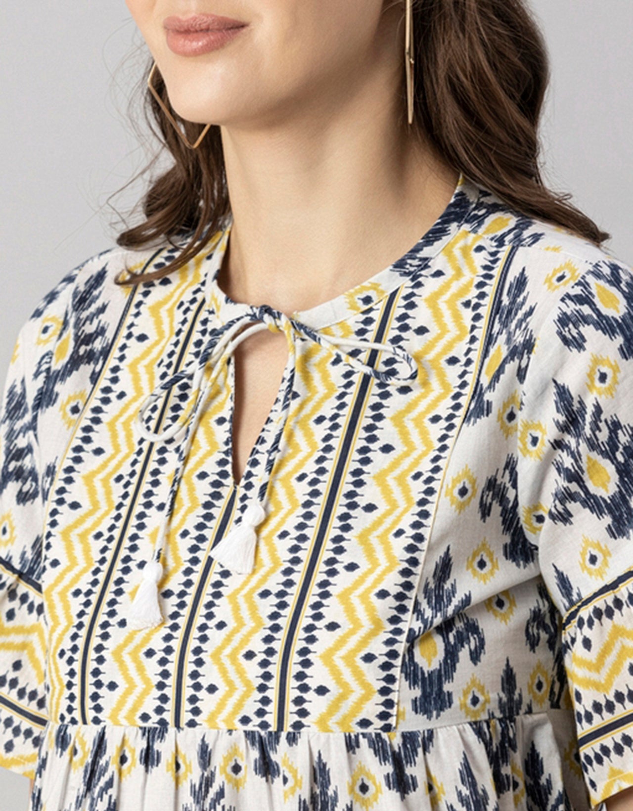 Printed Boho Cotton Blouse