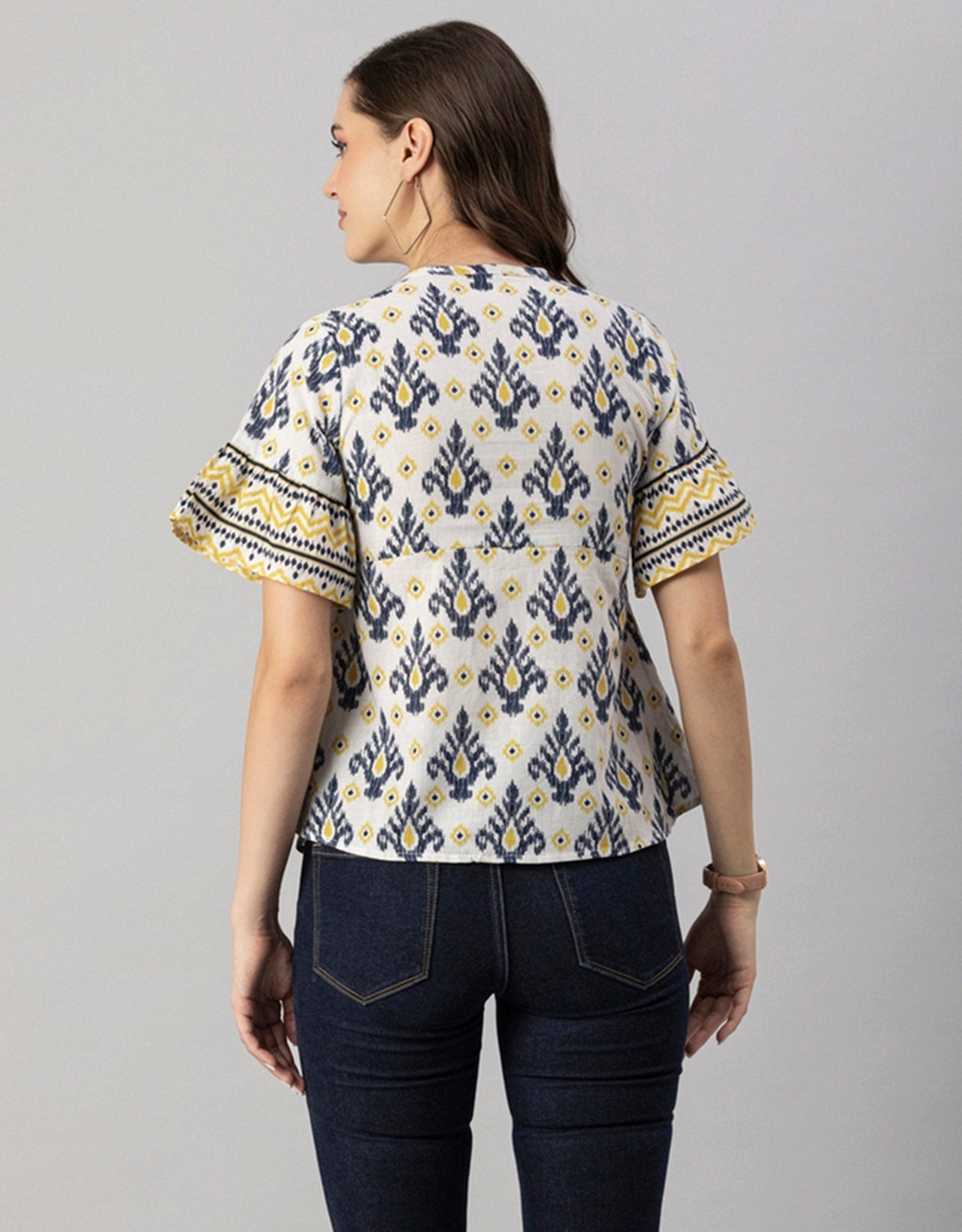 Printed Boho Cotton Blouse