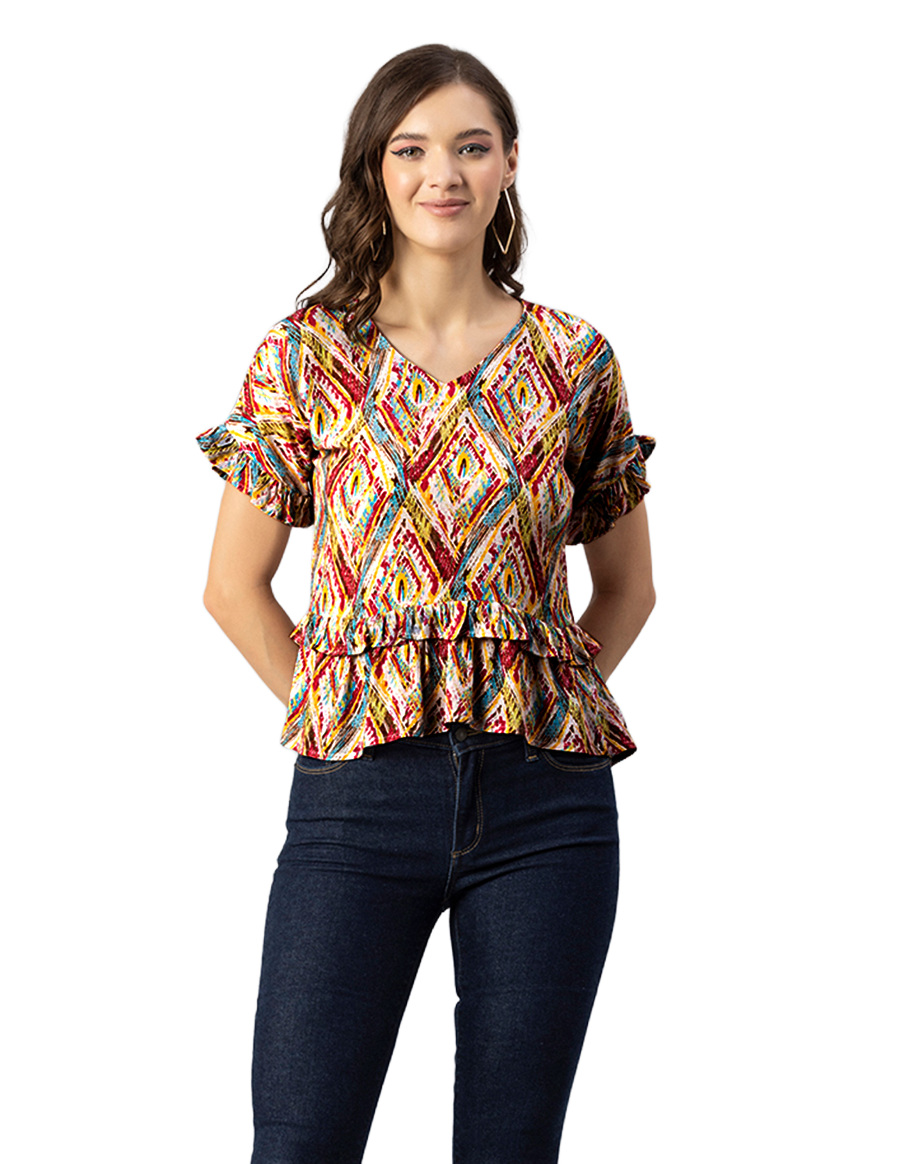 Printed Viscose Loose-Fit Top