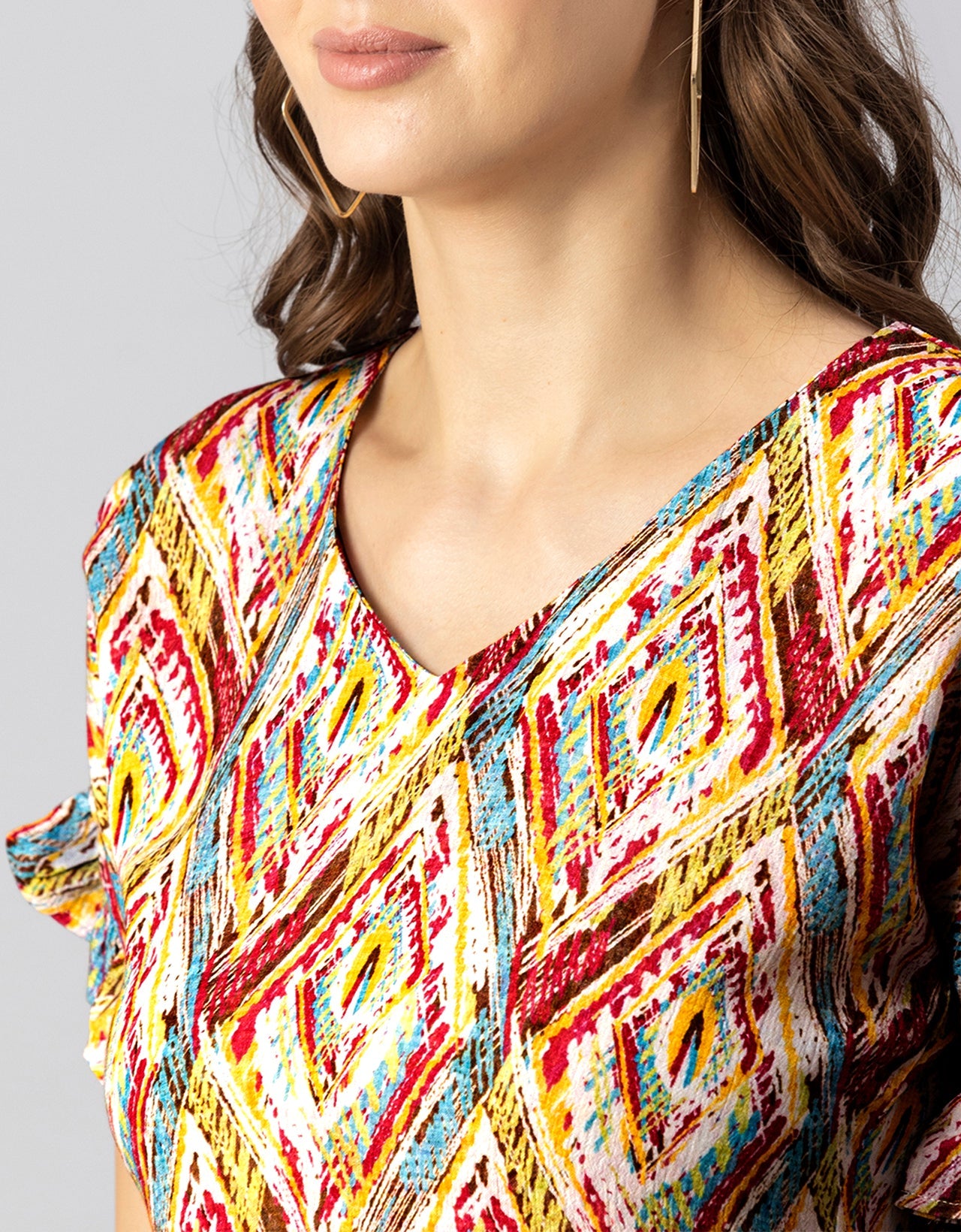 Printed Viscose Loose-Fit Top