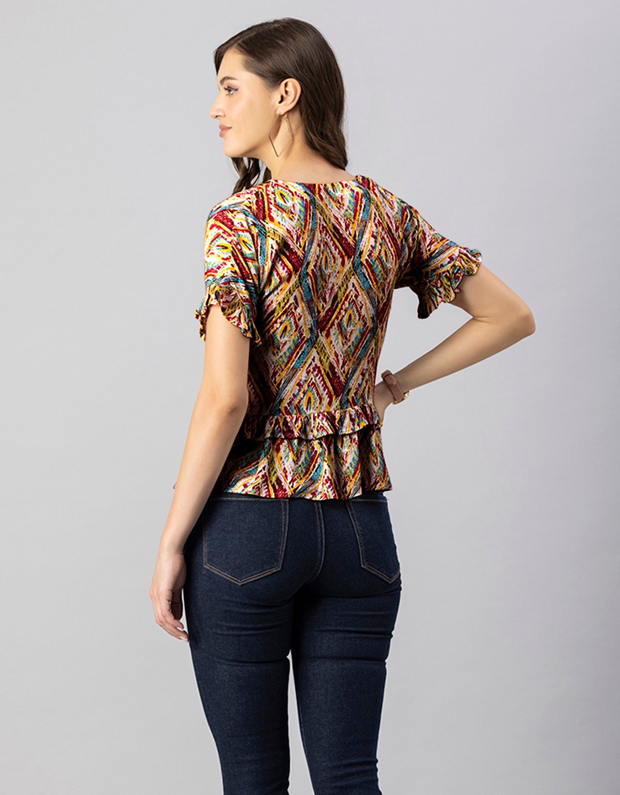 Printed Viscose Loose-Fit Top