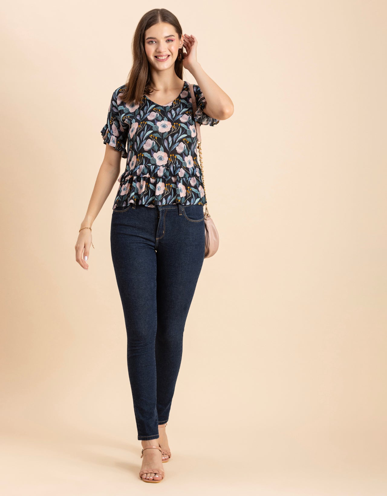 Printed Viscose Loose-Fit Top