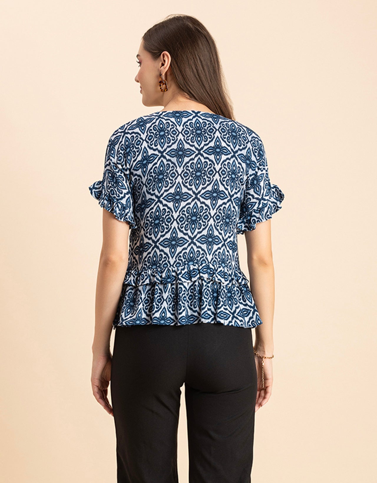 Printed Viscose Loose-Fit Top