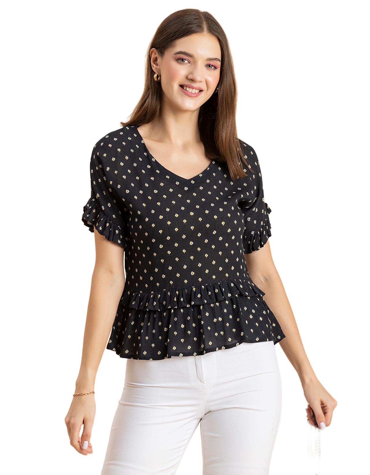 Printed Viscose Loose-Fit Top