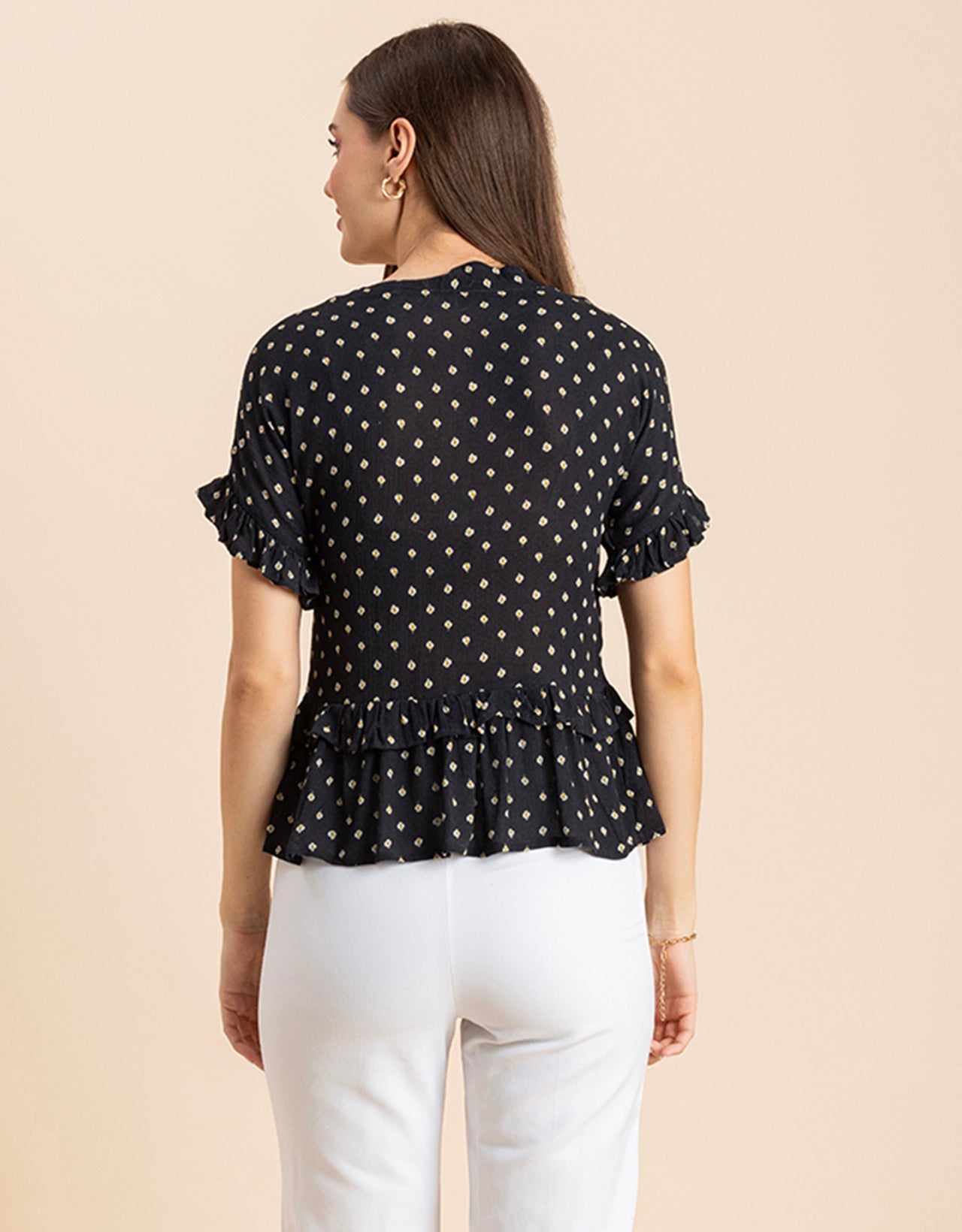 Printed Viscose Loose-Fit Top