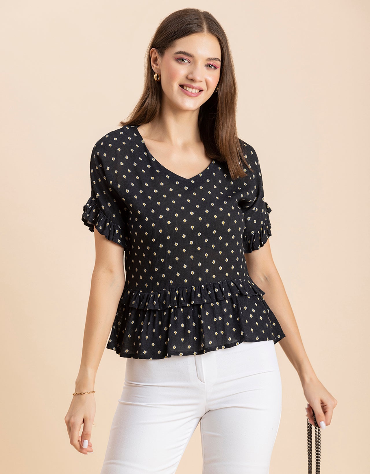 Printed Viscose Loose-Fit Top