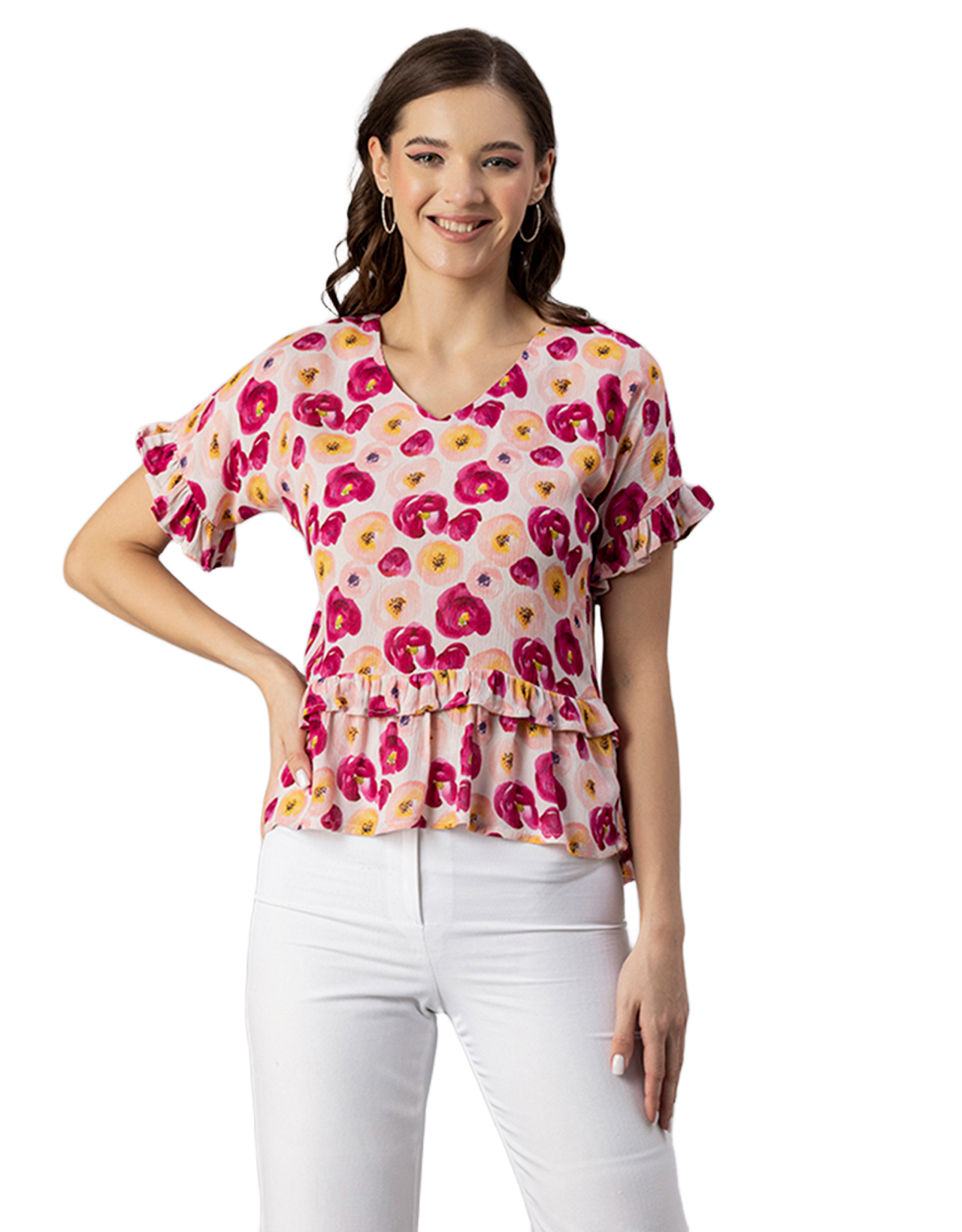 Printed Viscose Loose-Fit Top