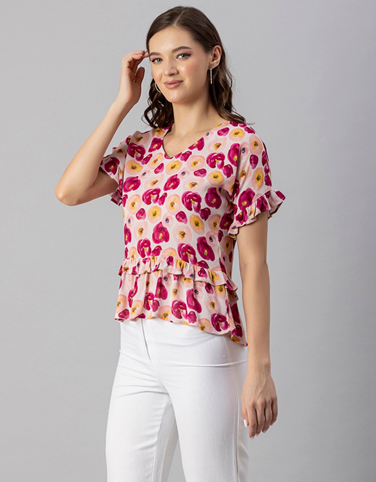Printed Viscose Loose-Fit Top