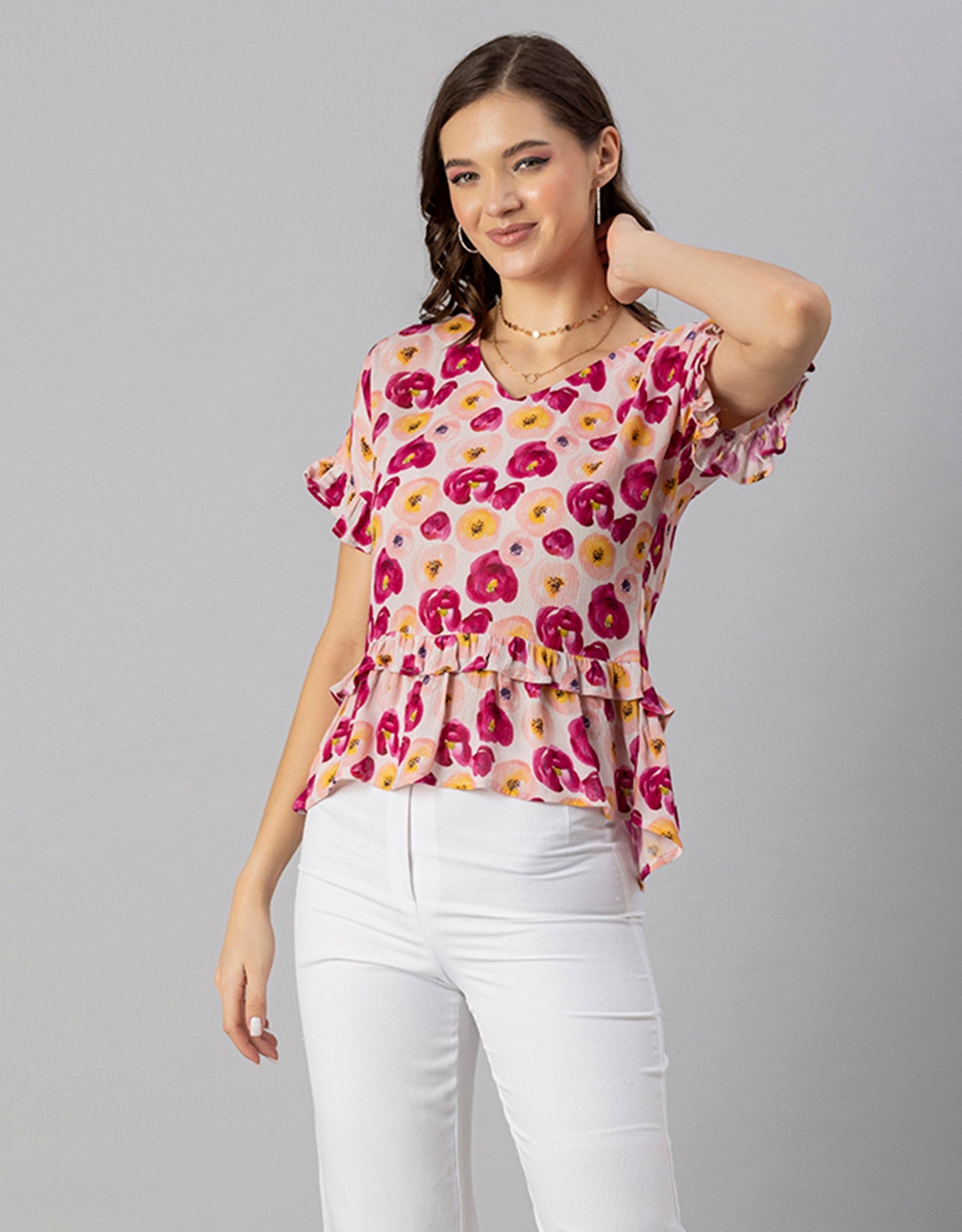 Printed Viscose Loose-Fit Top