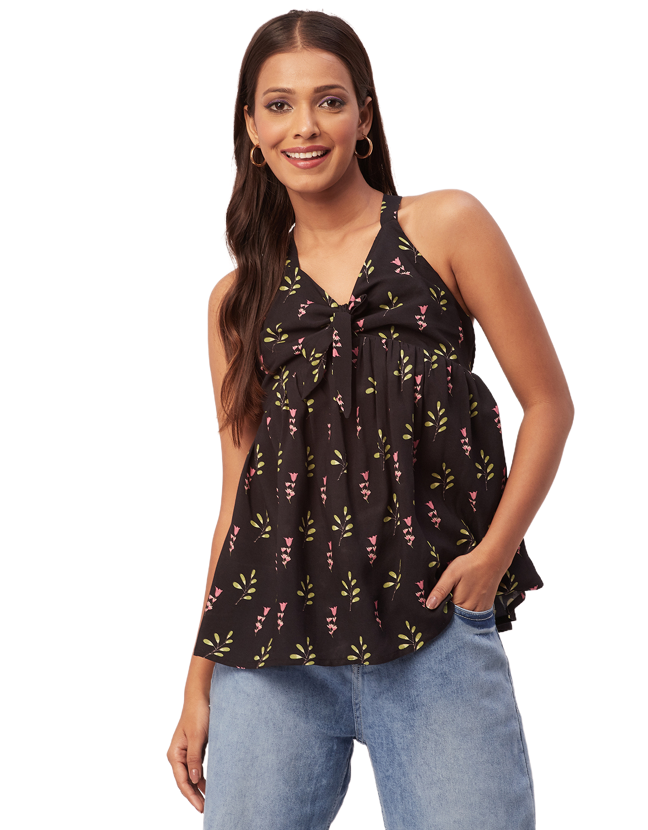 Cinched Waist Viscose Top