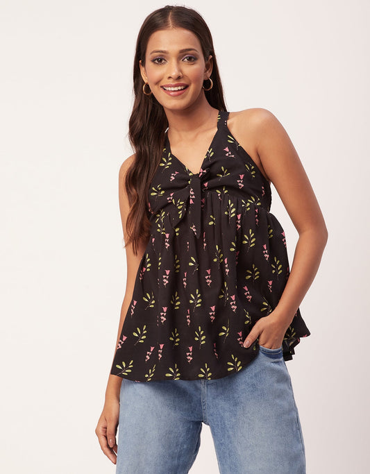 Cinched Waist Viscose Top