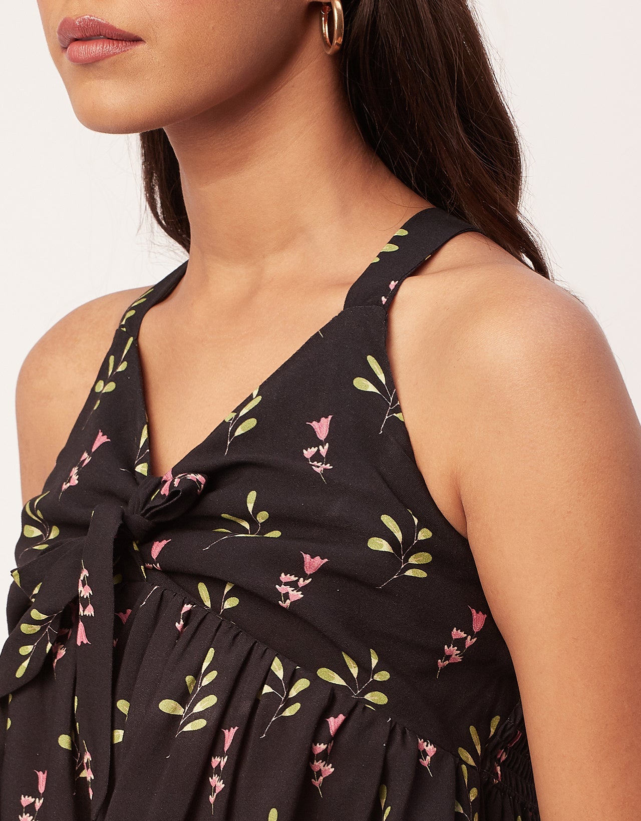 Cinched Waist Viscose Top
