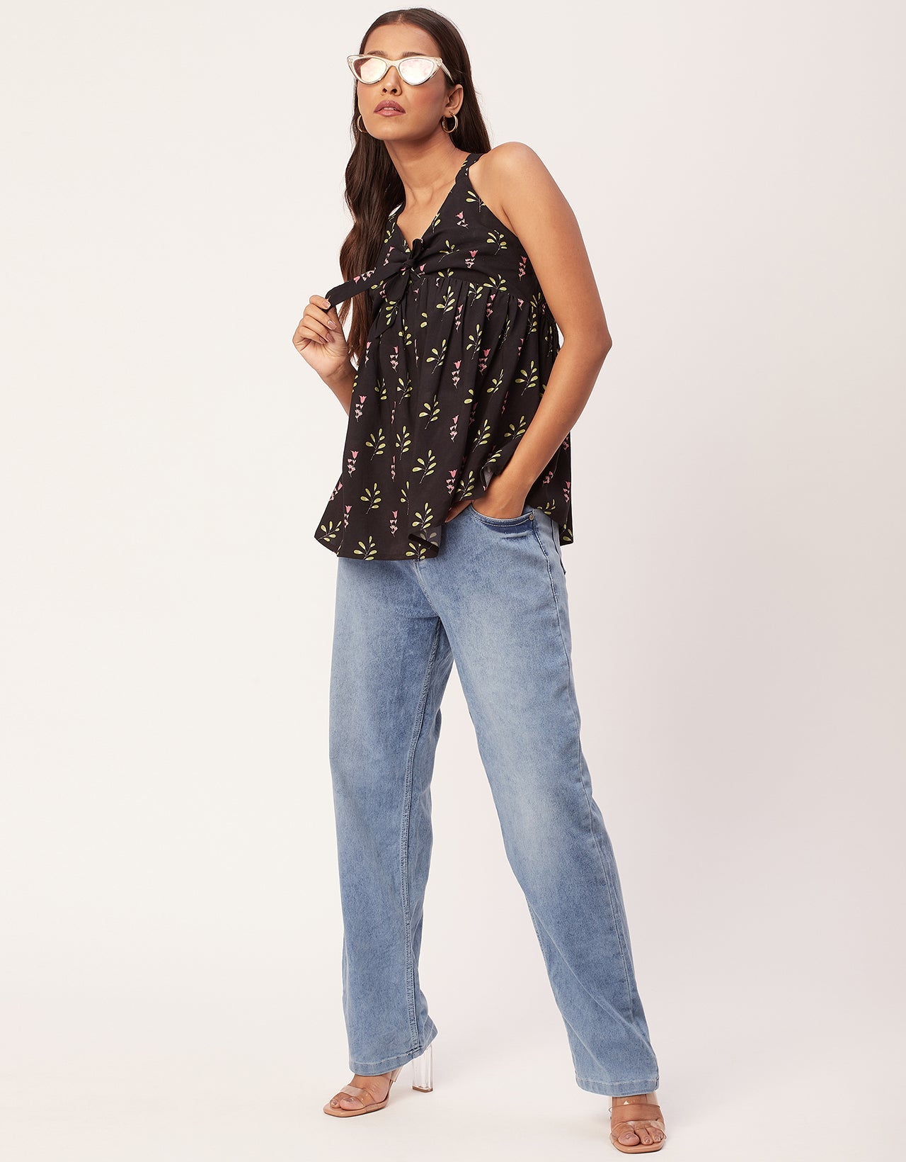 Cinched Waist Viscose Top