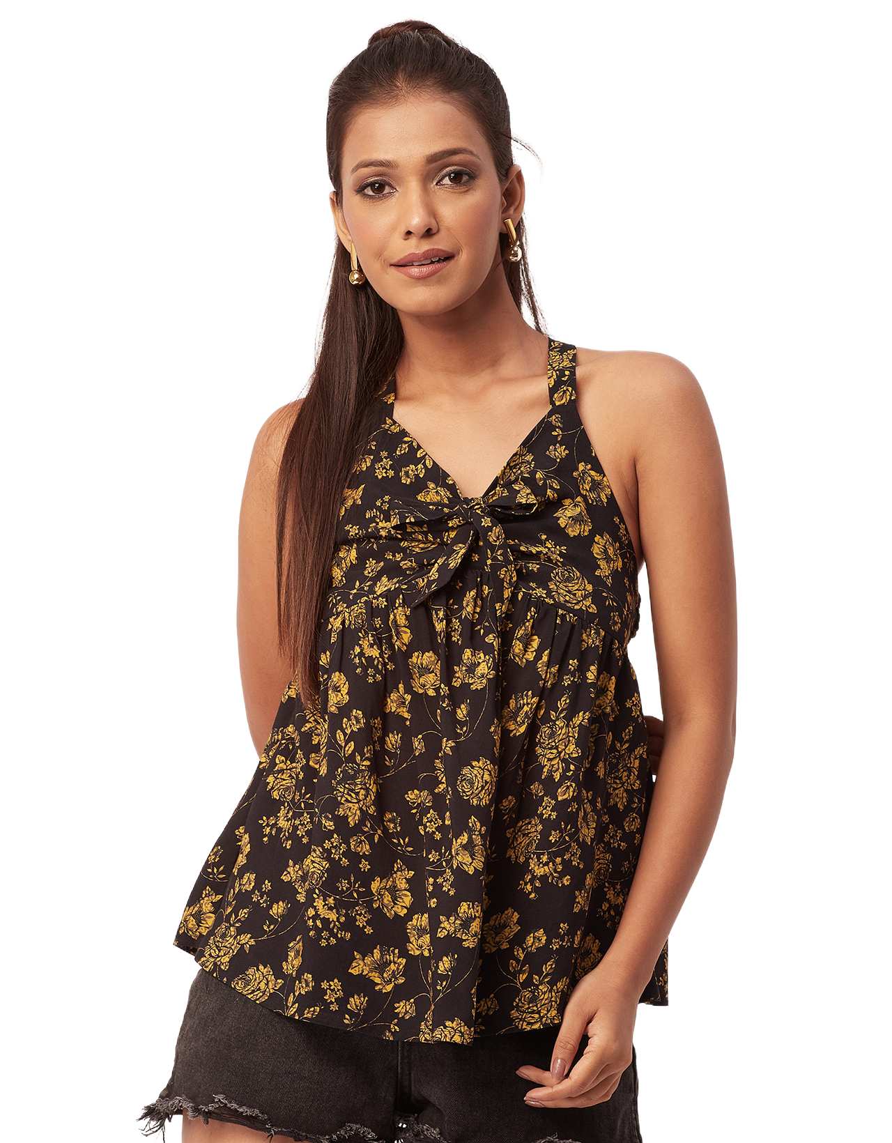 Cinched Waist Viscose Top