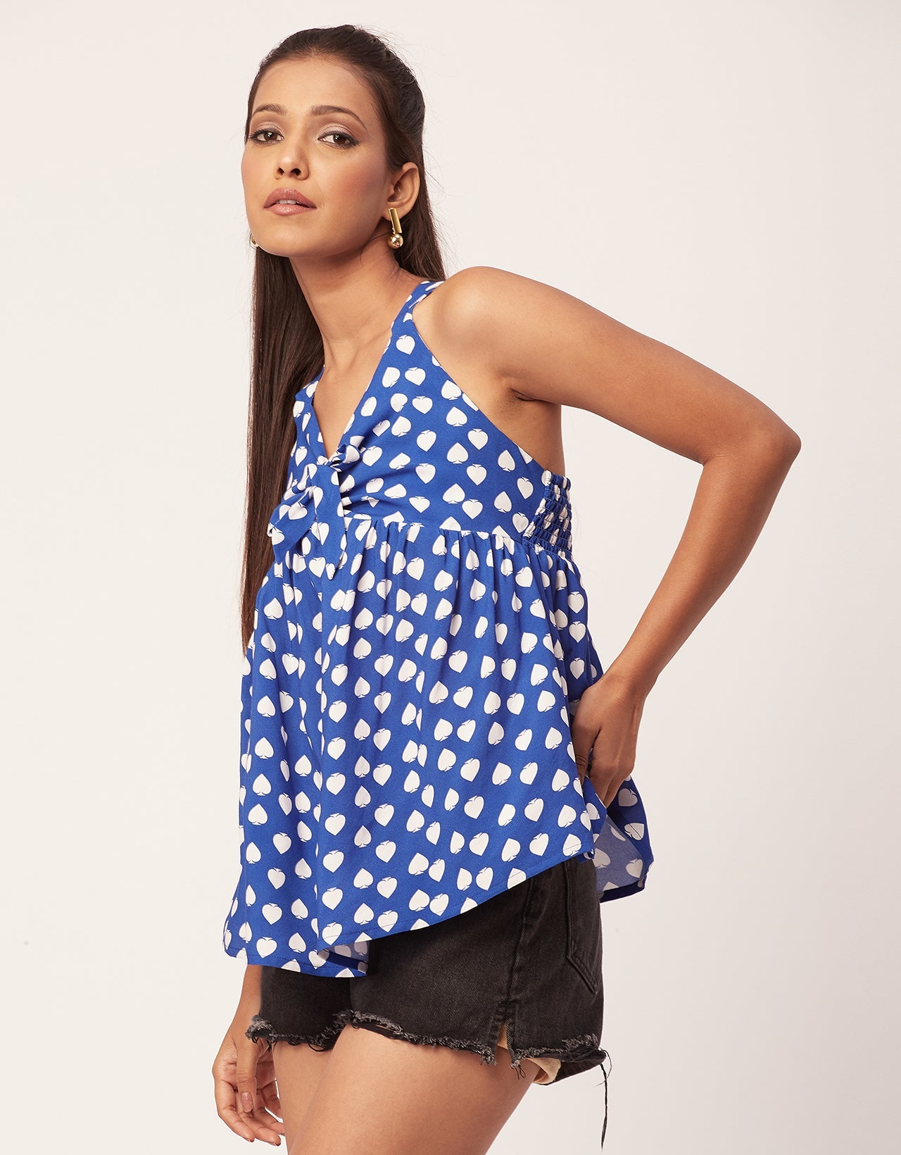 Cinched Waist Viscose Top