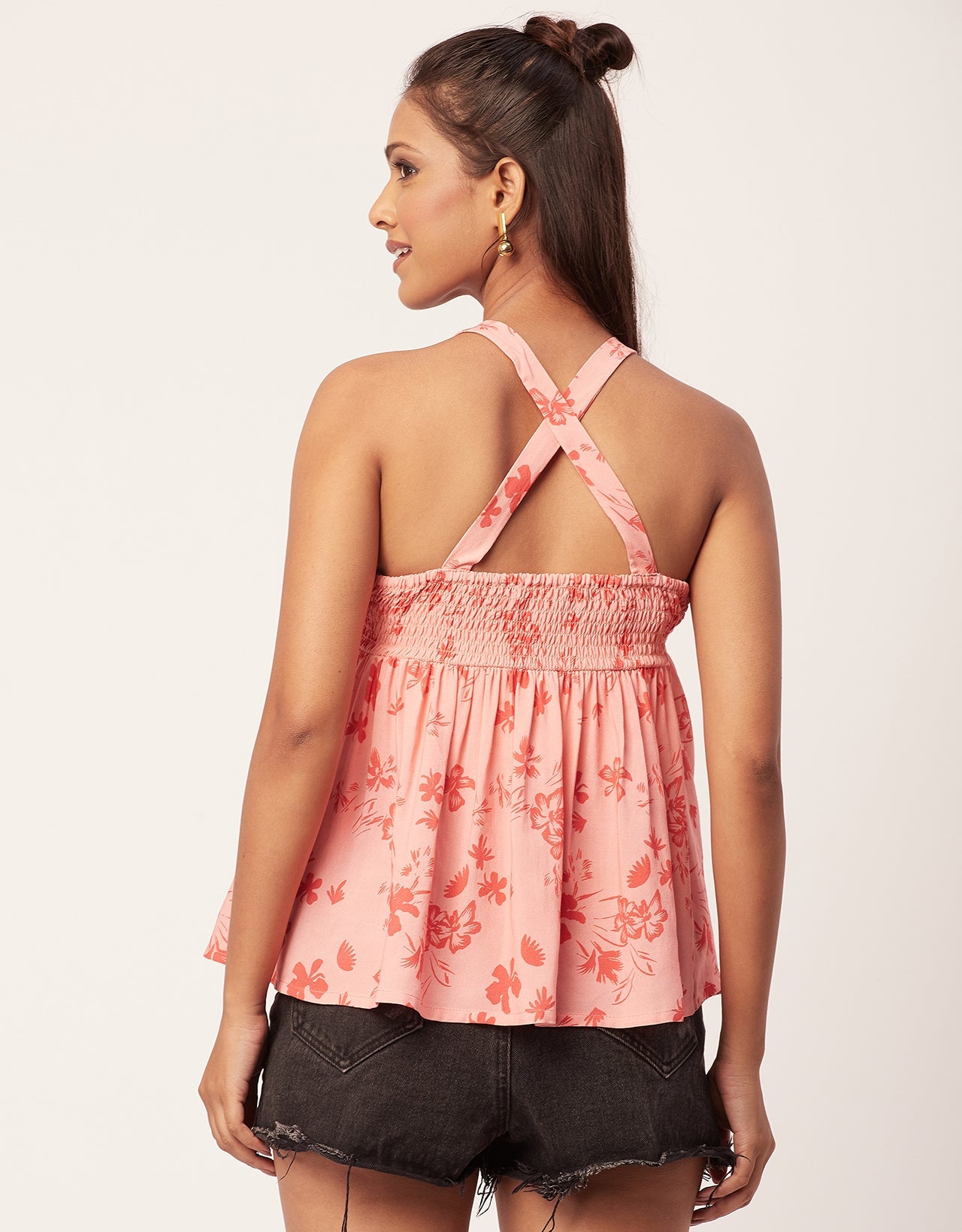 Cinched Waist Viscose Top