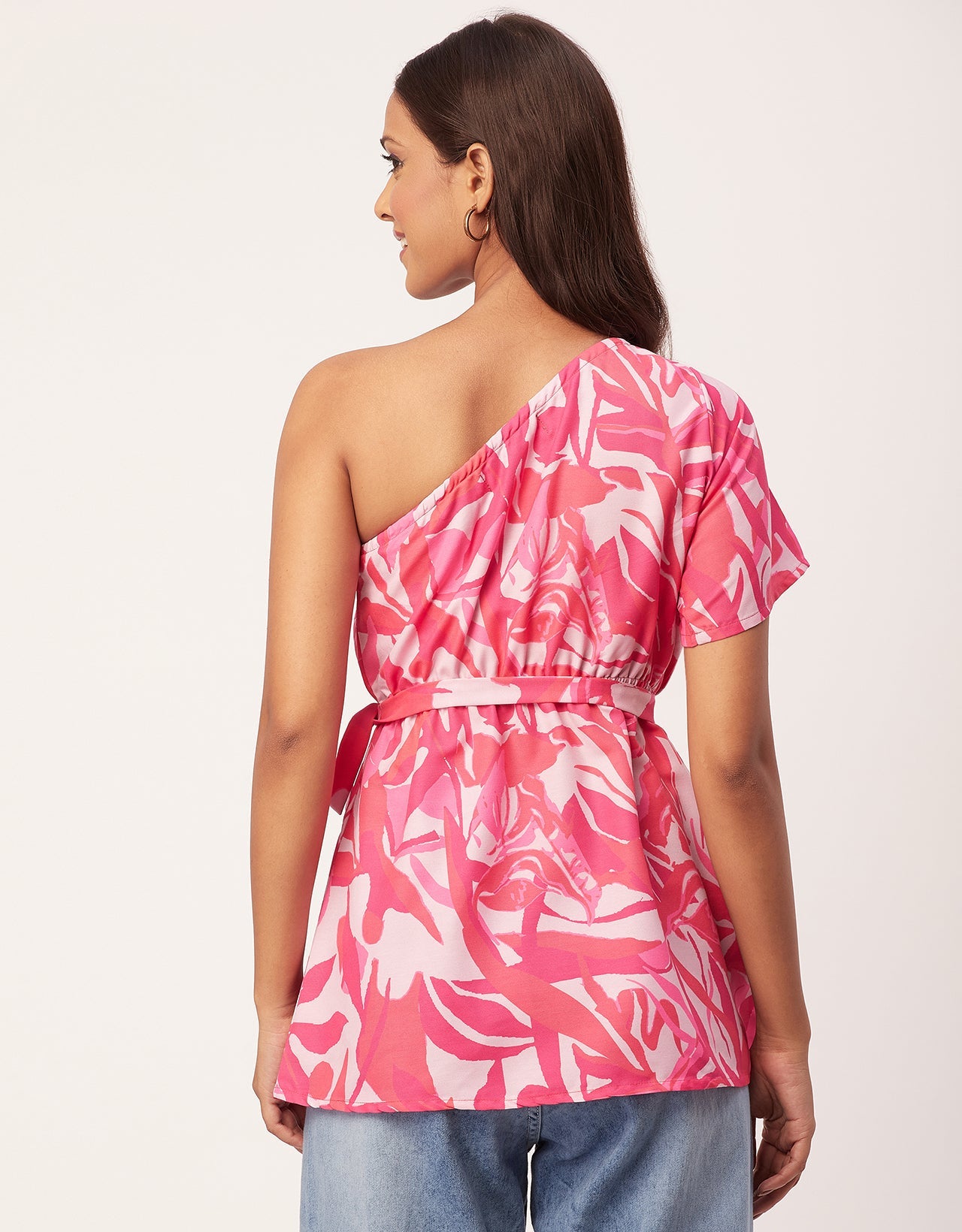 One Shoulder Peplum Top