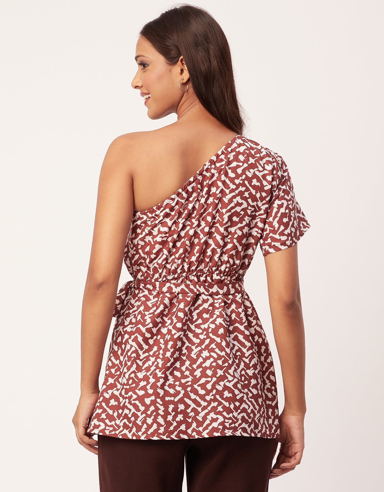 One Shoulder Peplum Top