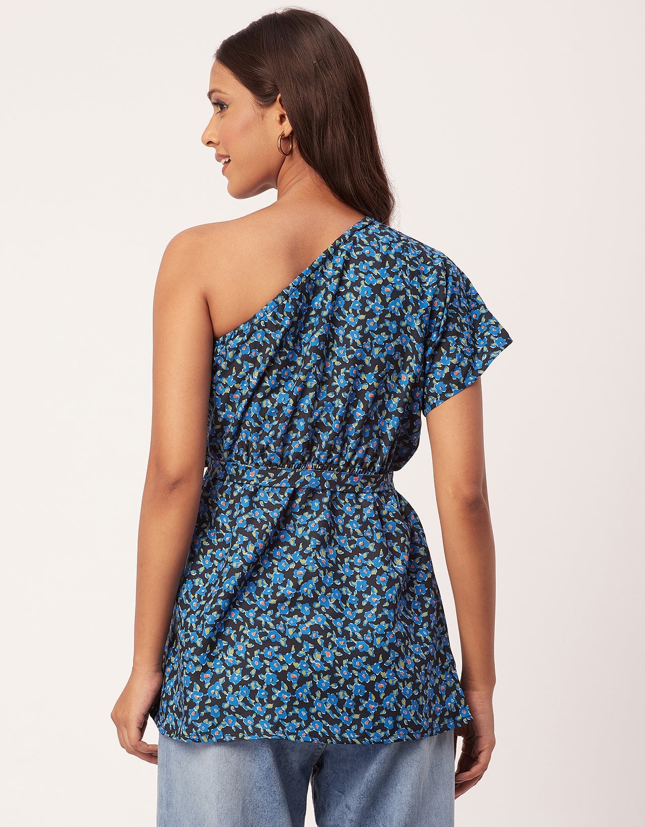 One Shoulder Peplum Top