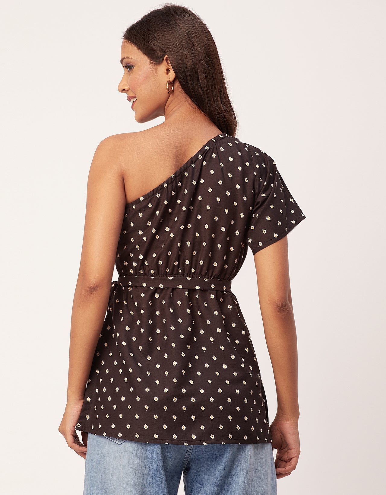 One Shoulder Peplum Top