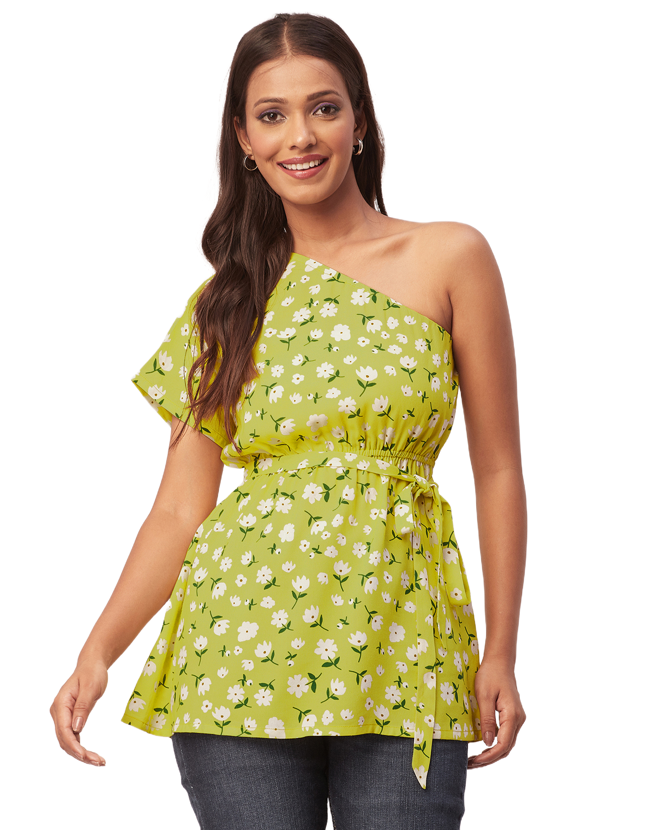 One Shoulder Peplum Top