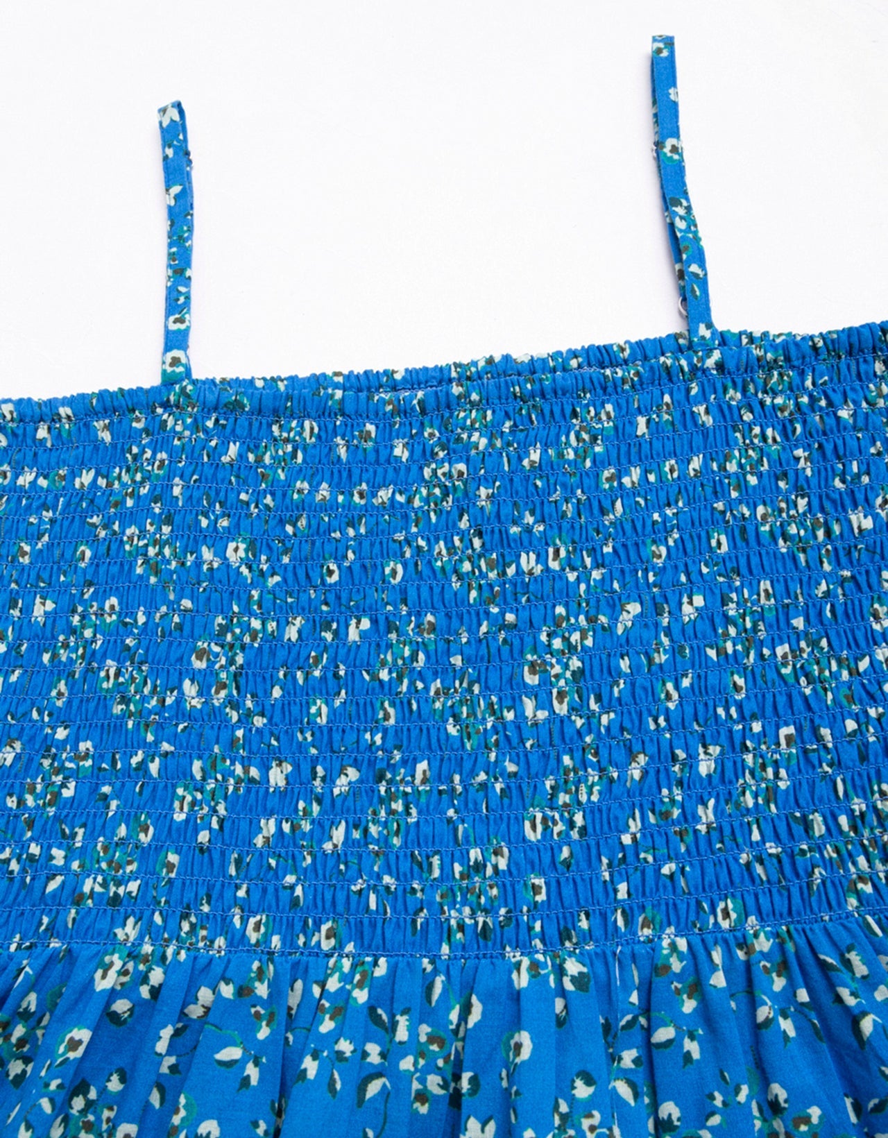 Printed Square Neck Smocked Top