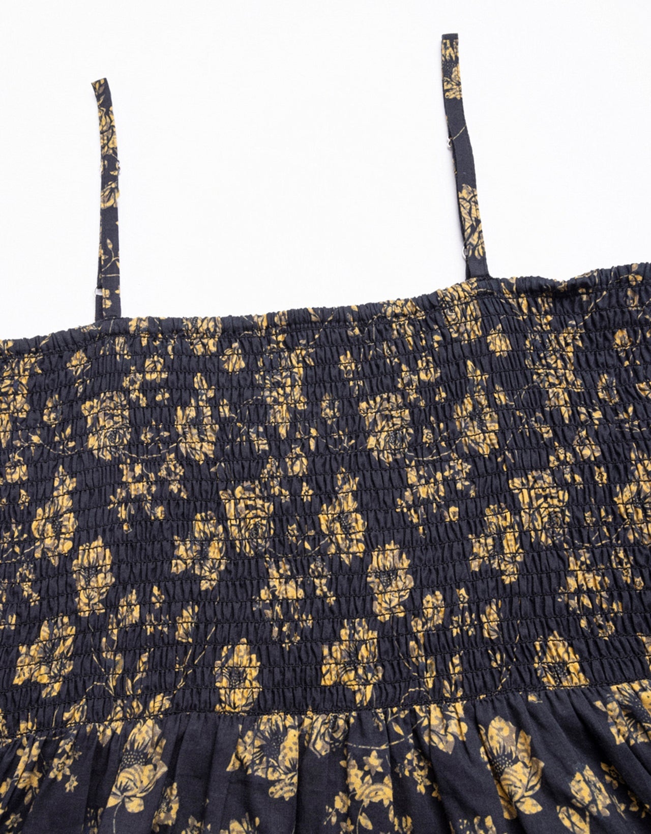 Printed Square Neck Smocked Top