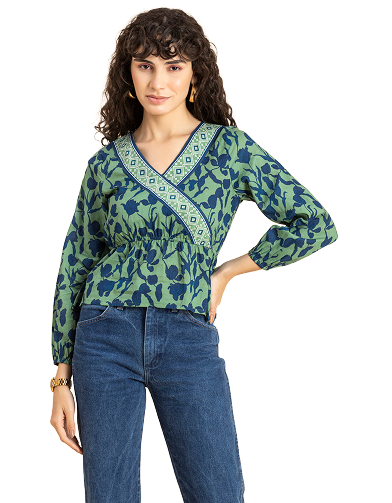Surplice Neck Designer Top