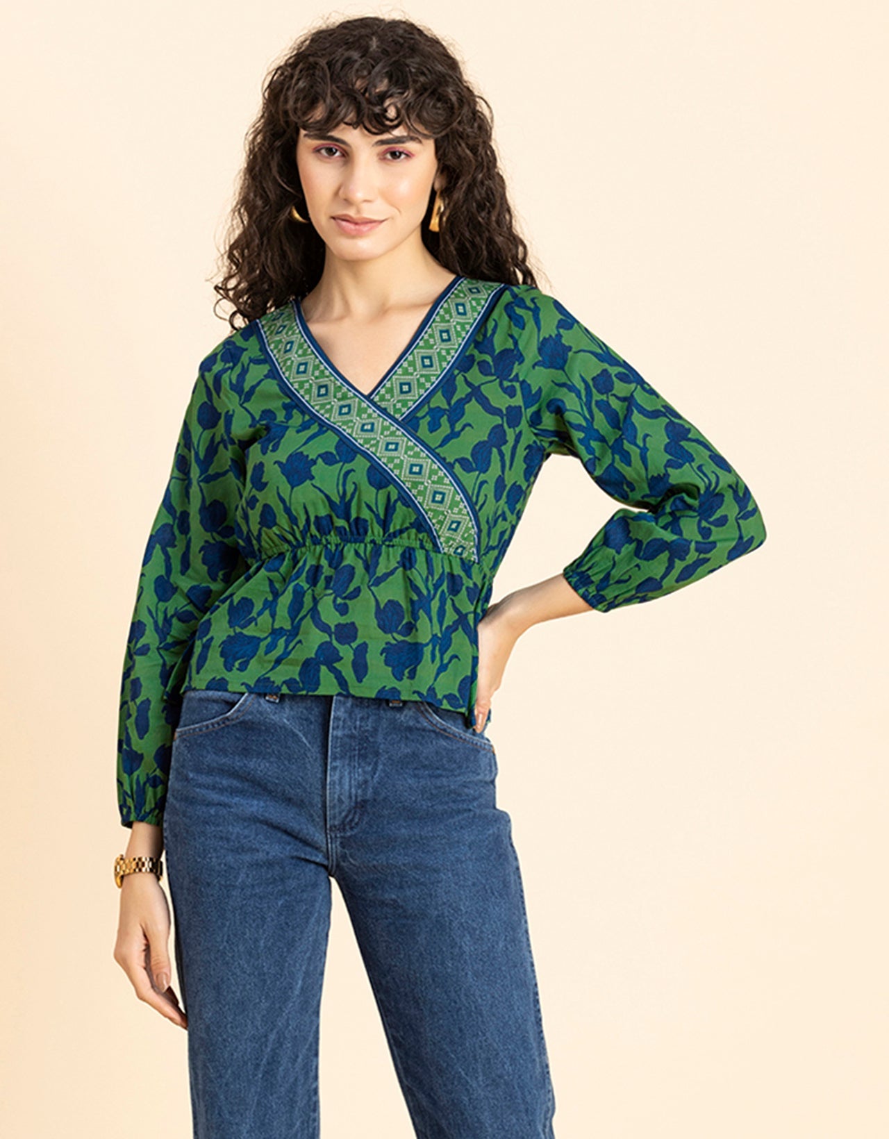 Surplice Neck Designer Top