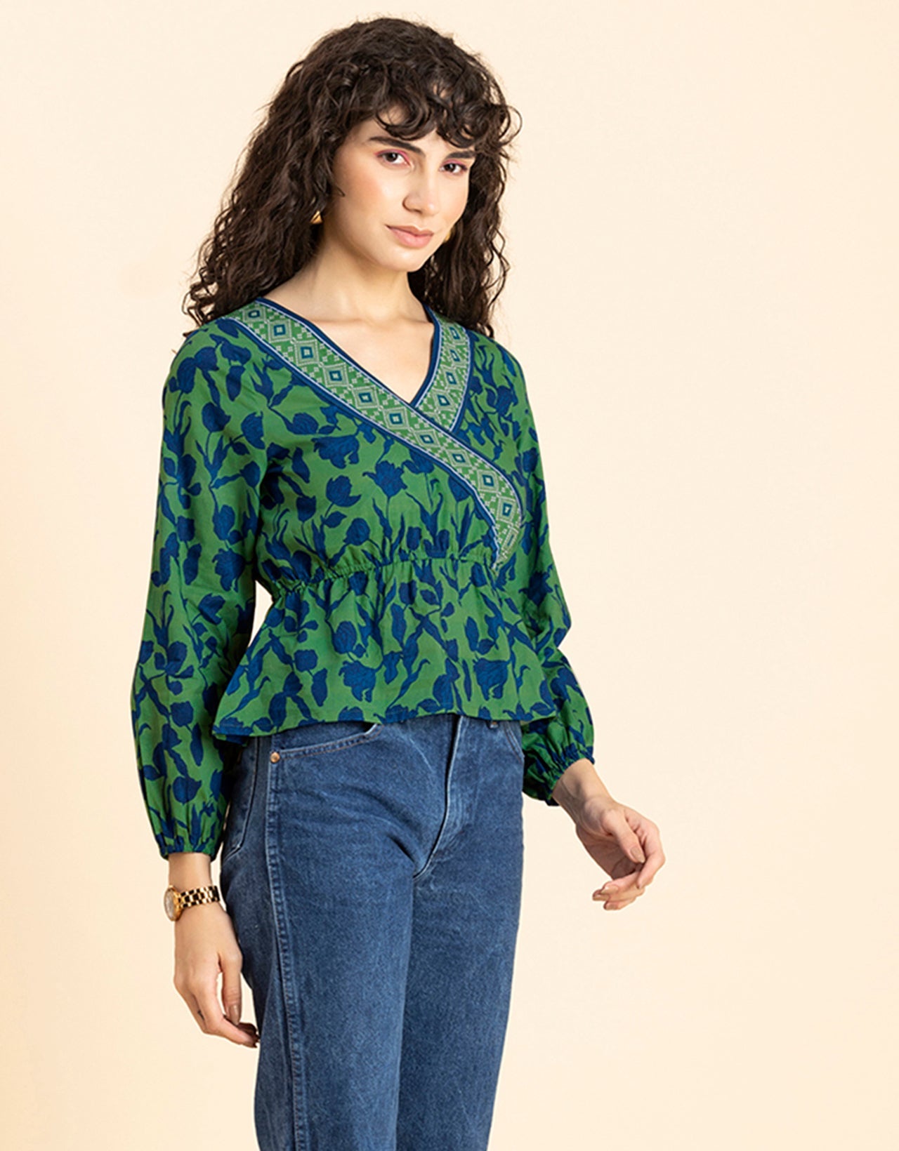 Surplice Neck Designer Top