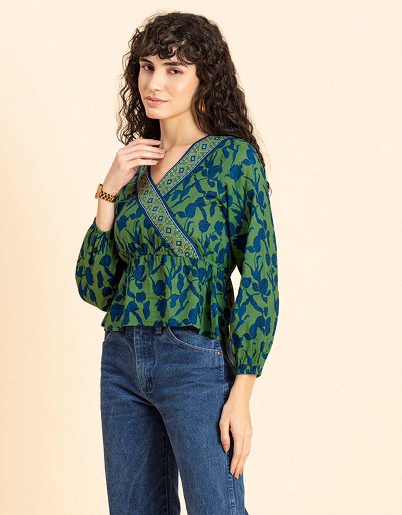 Surplice Neck Designer Top