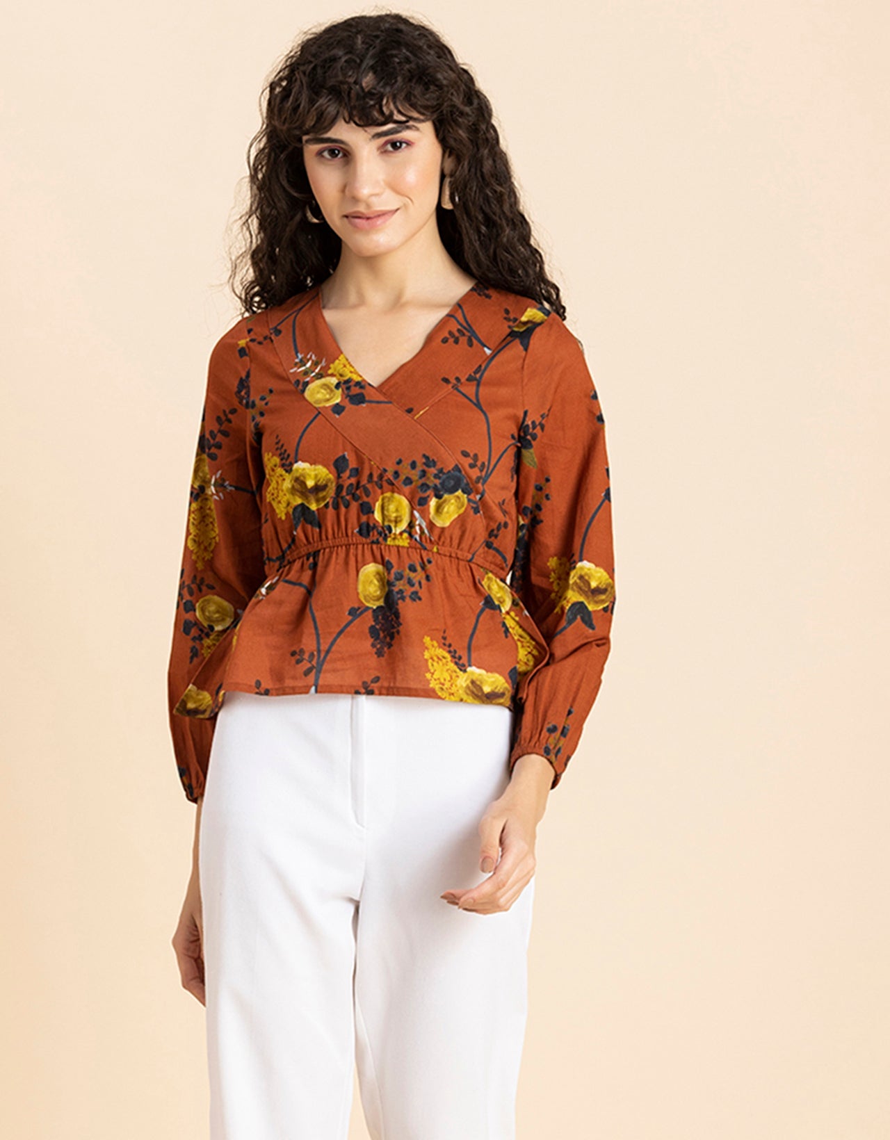 Surplice Neck Designer Top