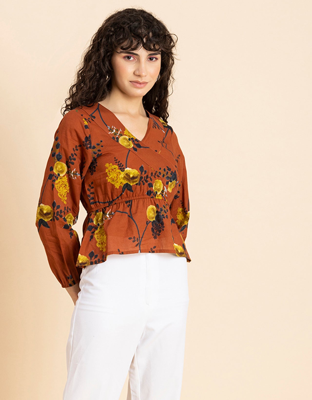 Surplice Neck Designer Top
