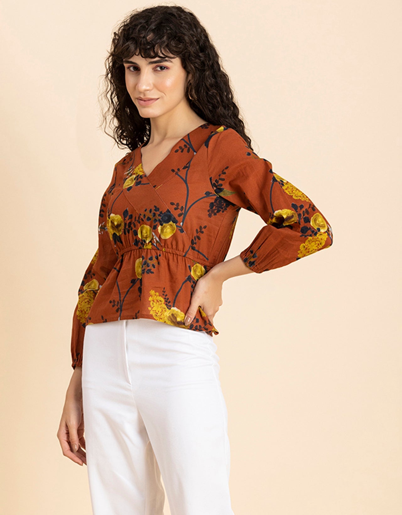 Surplice Neck Designer Top