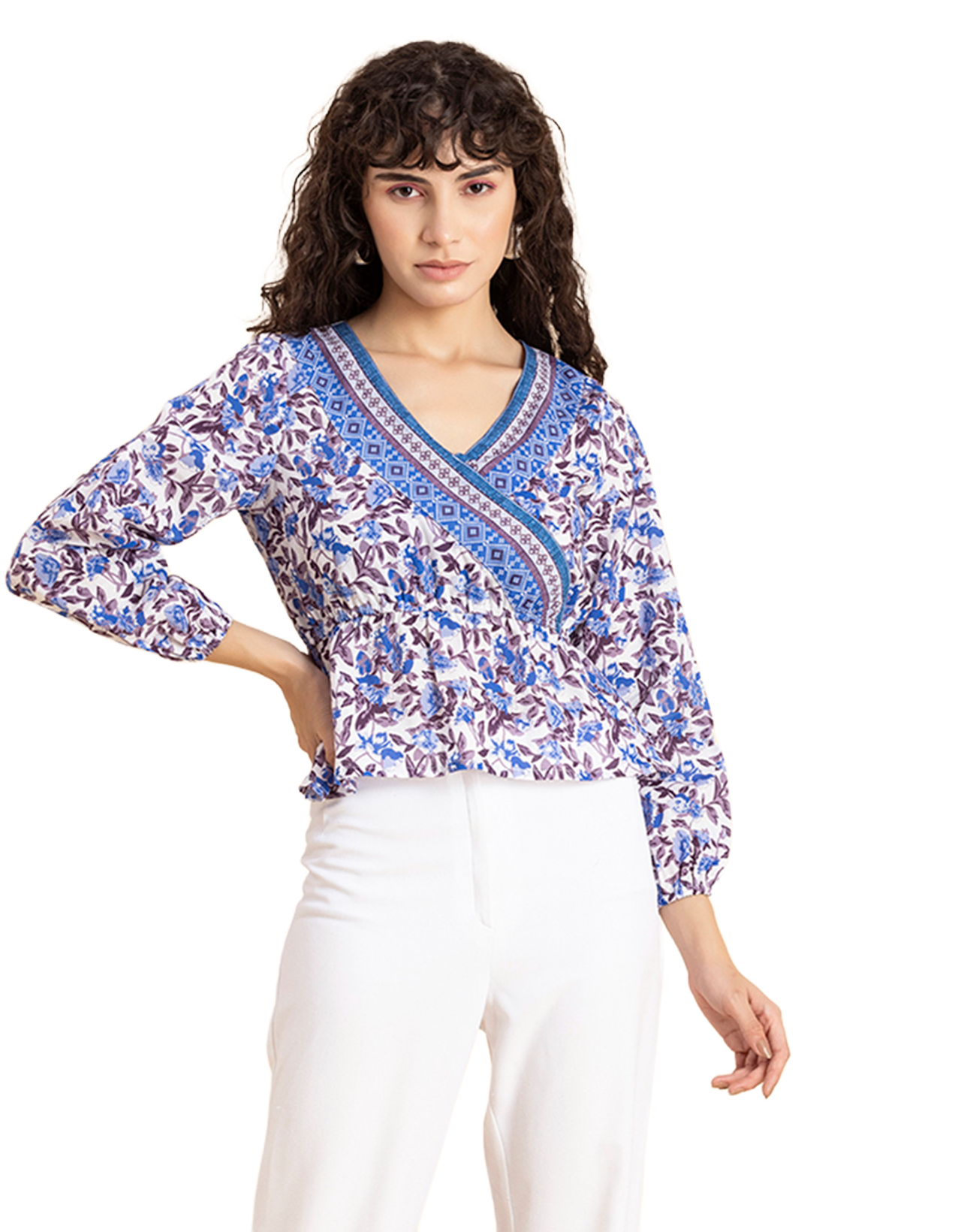 Surplice Neck Designer Top