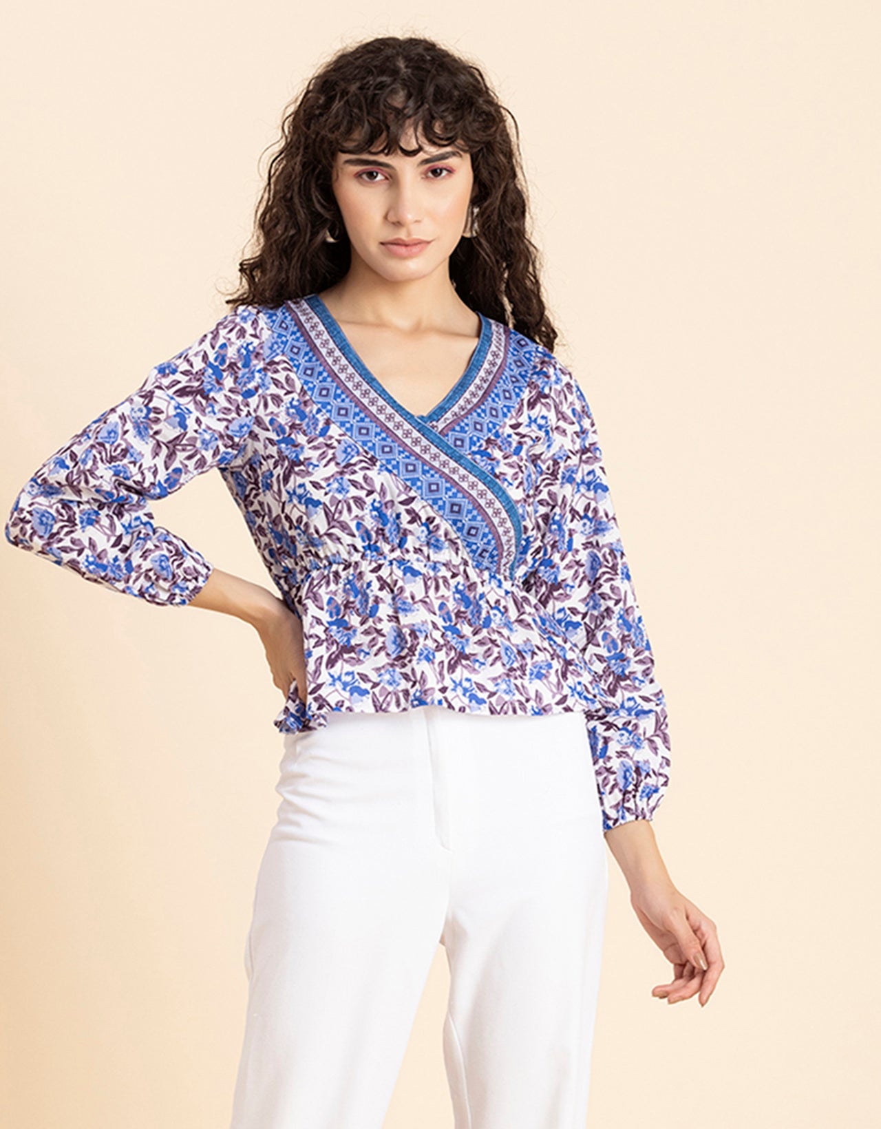 Surplice Neck Designer Top