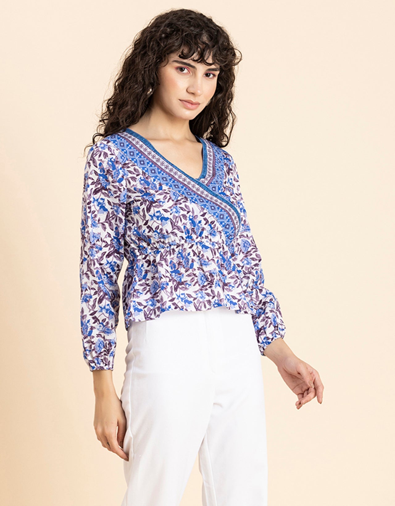 Surplice Neck Designer Top