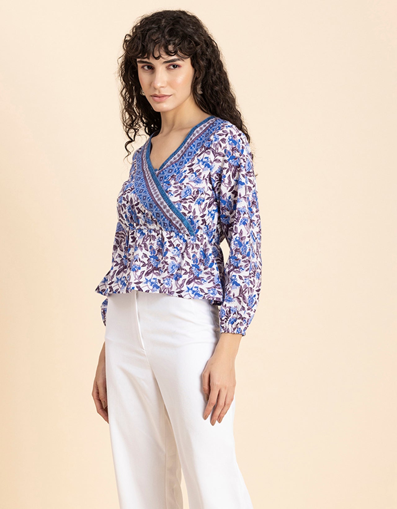 Surplice Neck Designer Top