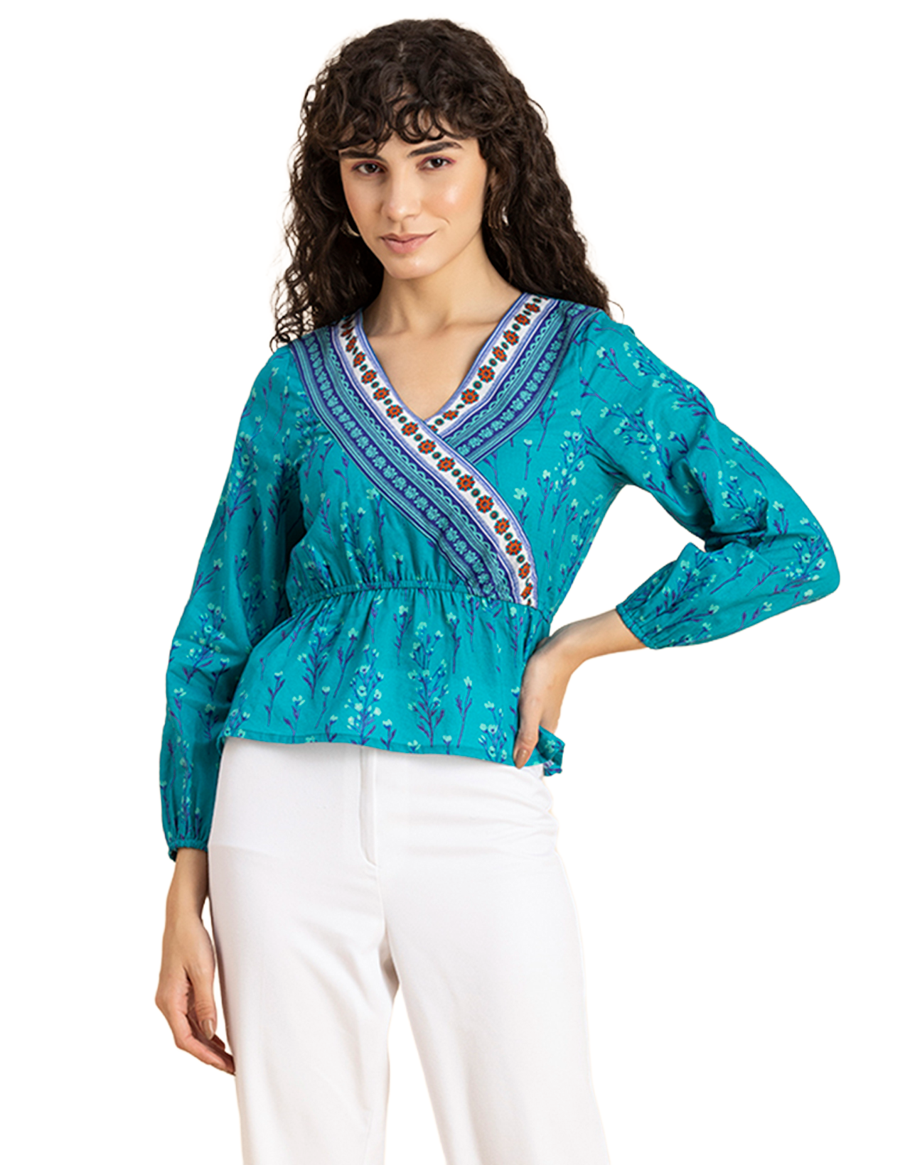 Surplice Neck Designer Top