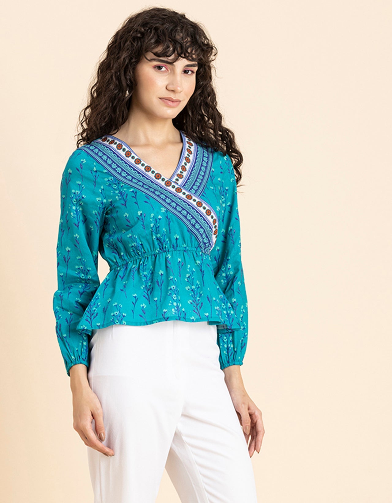 Surplice Neck Designer Top